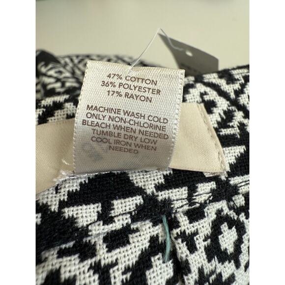 NEW Loft Aztec Print Pencil Skirt Womens Size 8P Petite Faux Wrap Black Cream - Picture 9 of 9